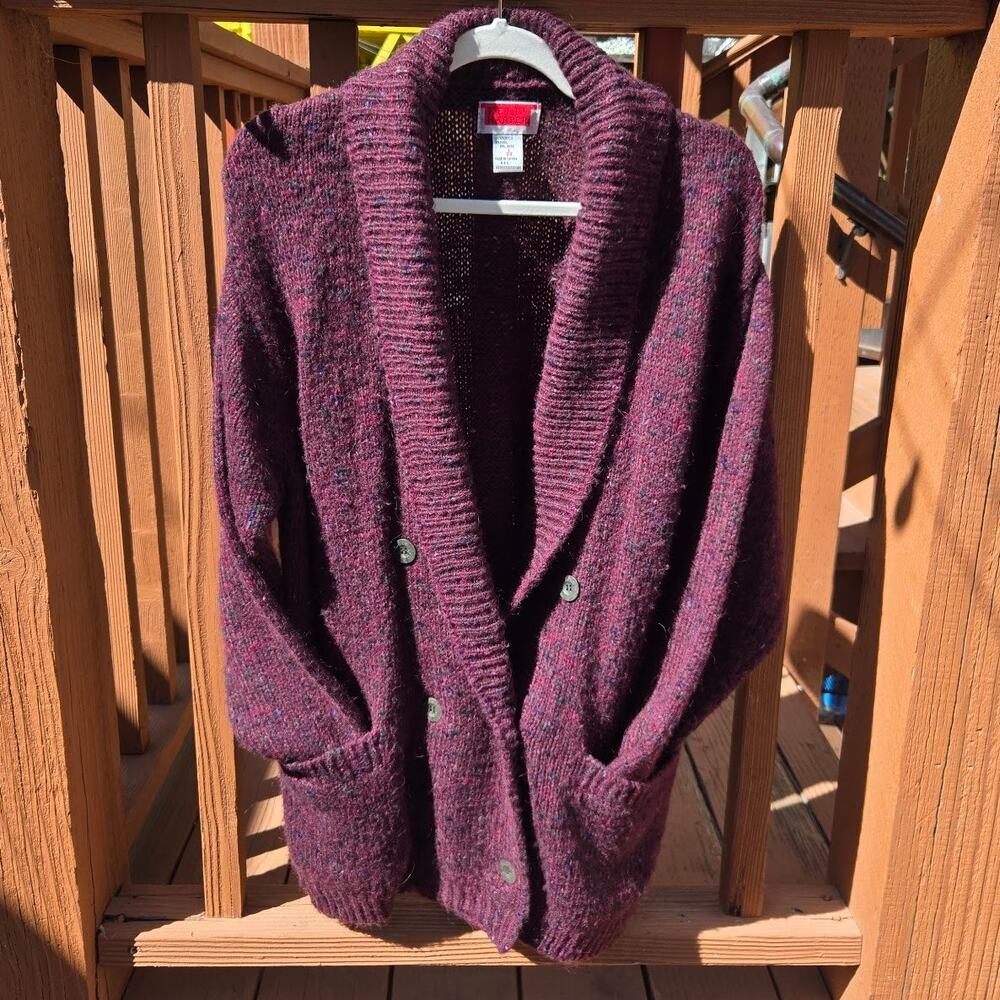 dark academia burgundy professor cardigan size S ♡